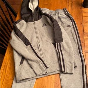 Boys adidas matching zip up jacket and pants